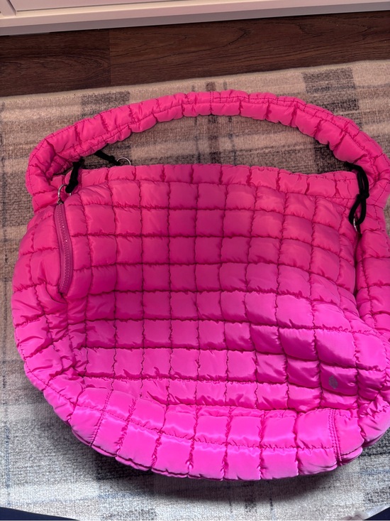FP Movement by Free People Handbags - FP Movement by Free People Hot Pink Quilted Puffer Shoulder Hobo